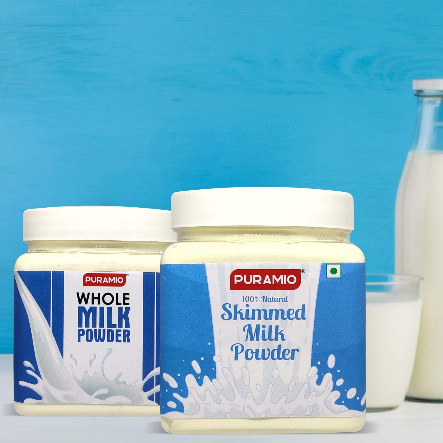 Puramio Combo Pack of - Skimmed Milk (350g) & Whole Milk (300g) Powder-image-8