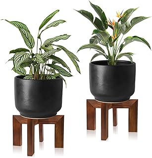 Plant Holders Indoor Stand Plant Stand Indoor,Outdoor for Plants, Wood Plant Stand, Small Plant Stand Plant Stand Outdoor Sturdy Flower Pot Stand,Fits Most Size Flower Pots In Room (brown-2pack)