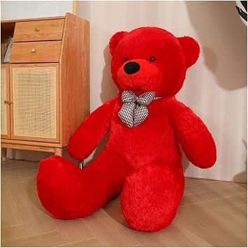 Giant Teddy Bear Plush, Soft Stuffed Animal Toy Plushie, for Kids Girls, Cozy Relaxation, Adorable Home Decor AccentRed,80cm/31.5in