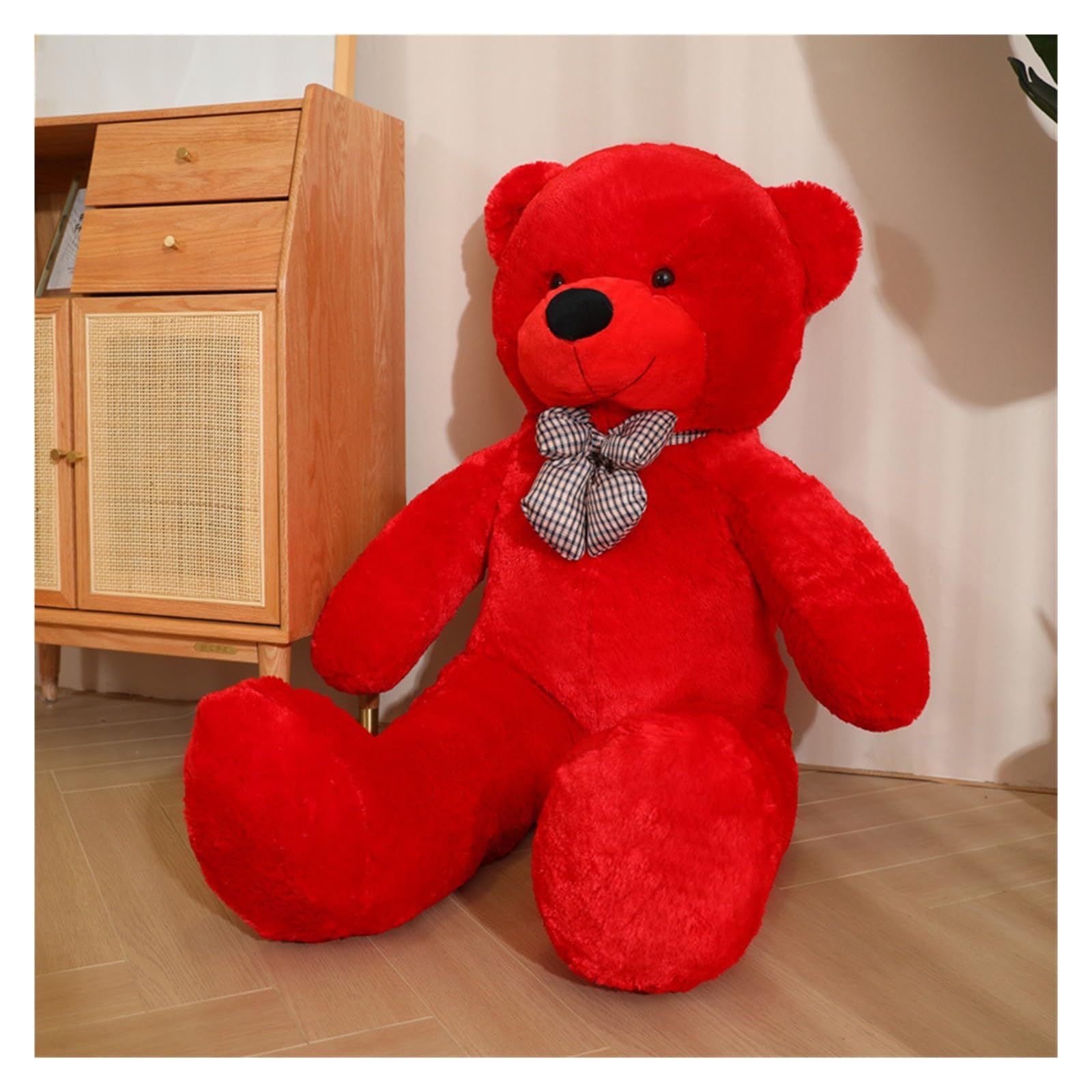 KUKUShining Giant Teddy Bear Plush, Soft Stuffed Animal Toy Plushie, for Kids Girls, Cozy Relaxation, Adorable Home Decor Accent(Red,100cm/39.4in)