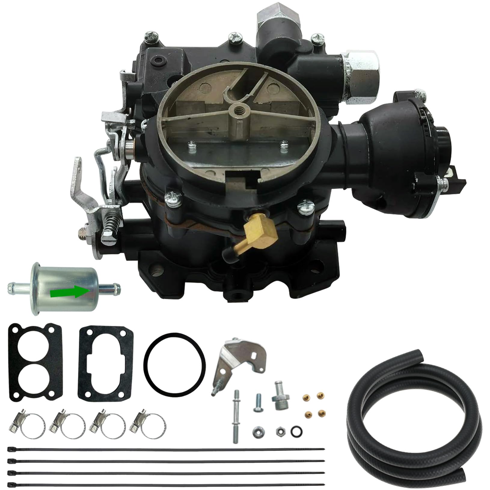 Trucktok 3310-864940A01 Marine Carburetor Replacement for Mercruiser 2 Barrel Carb 2.5 3.0 4CYL Engine with Electric Choke Black…
