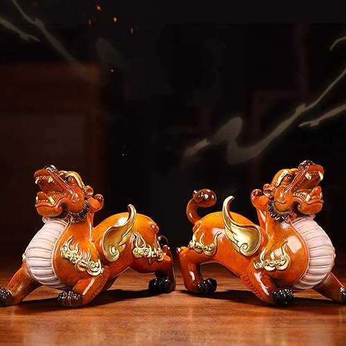 Miniatura 2 de CHUNCIN - Feng Shui Statue Pi YaoPi Xiu Wealth Porsperity Handmade Brass Statue Home Decoration Gift Attract Wealth and Good Luck Housewarming