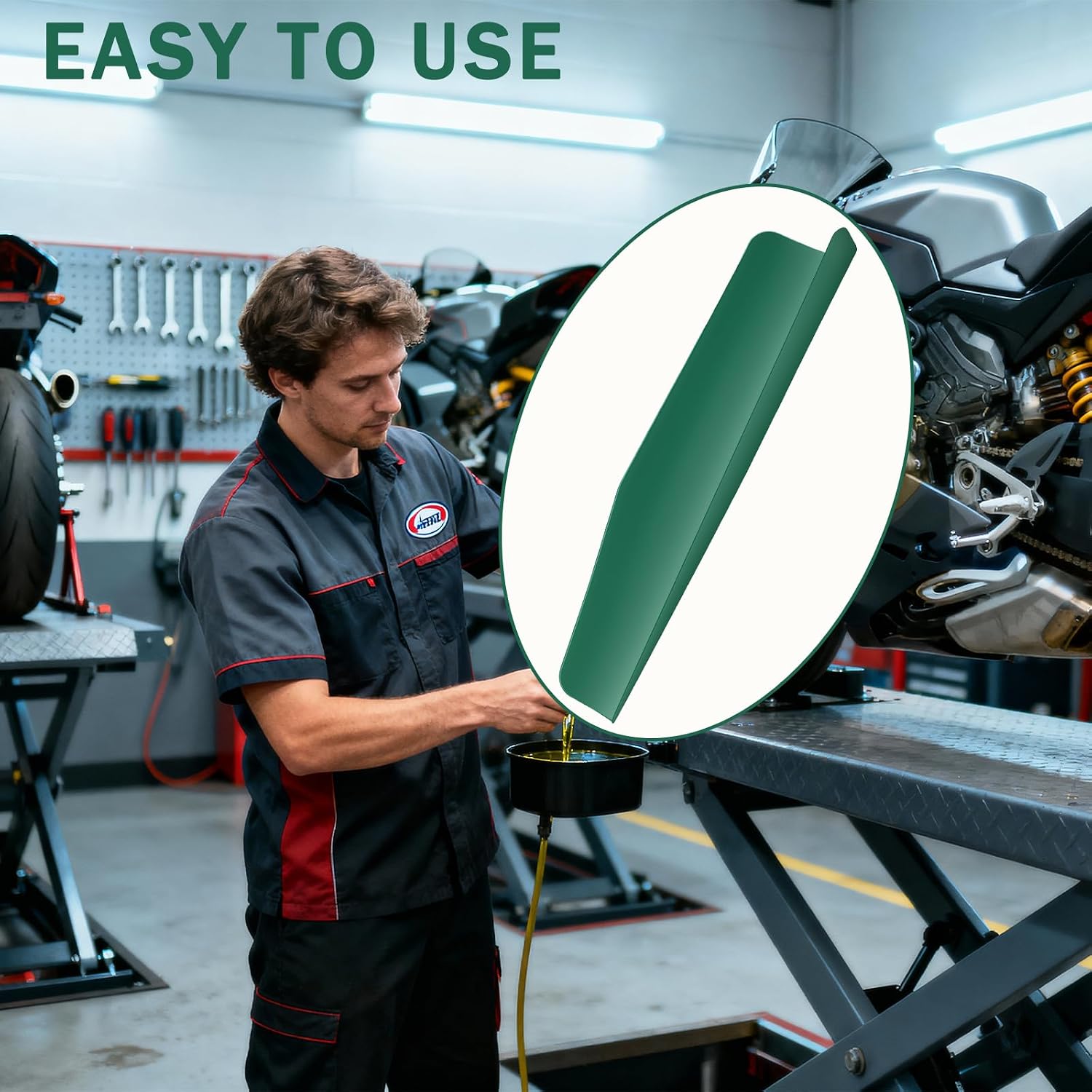 Form a Funnel Flexible Oil Funnel – Foldable Funnel for Oil Drain & Fluid Transfer, Reusable Flex Funnel, Easy to Clean, Compact Oil Funnel Tool