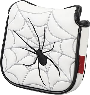 Cubierta de Putter de Golfs, Patrón de Araña Bordado a Prueba de Agua Blanca de Agua Suave PU Golf Putter Putter