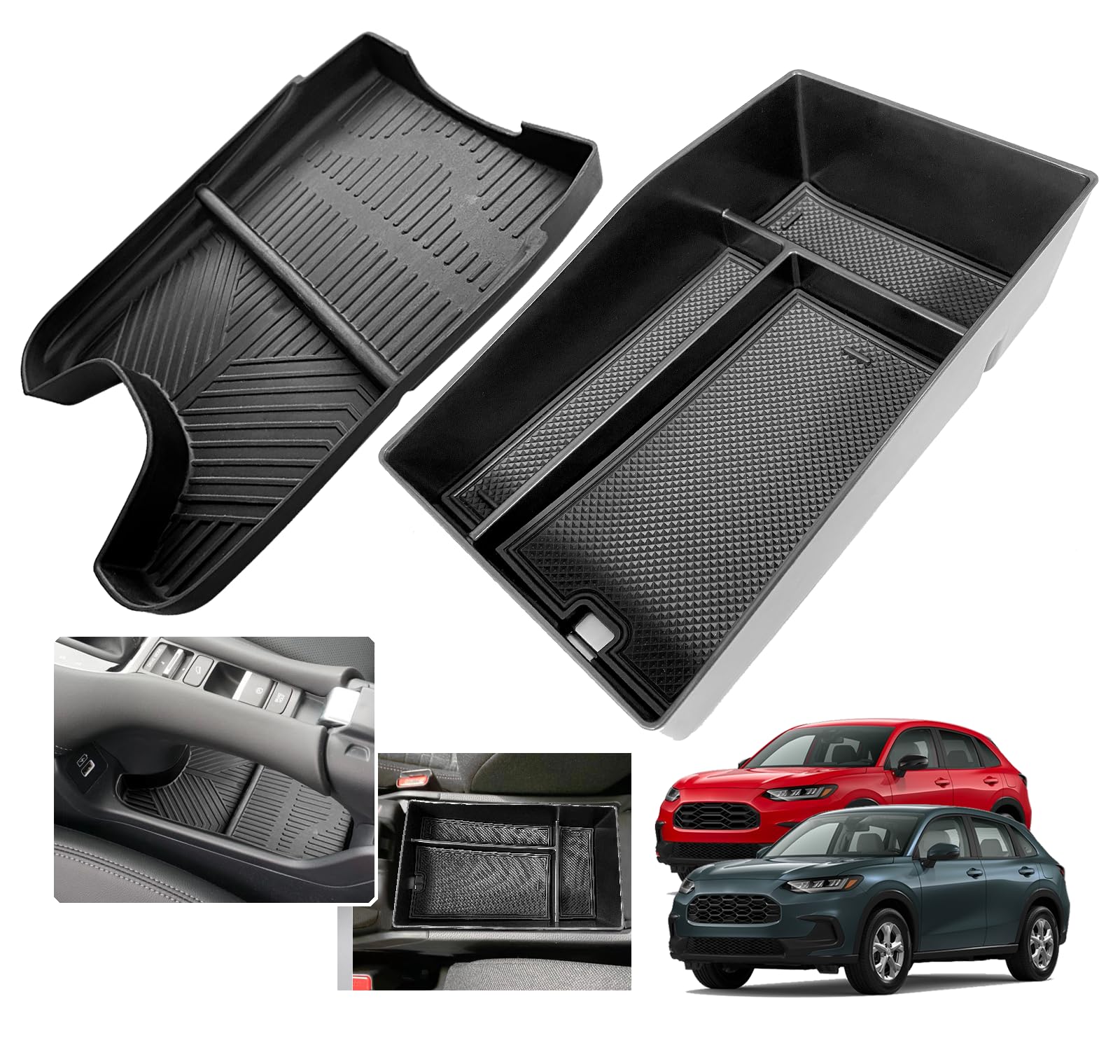 Organizer Per Bracciolo Honda HR-V 2022-2025 - Vanetto Portaoggetti Nero - Foto 7