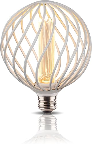 Miniatura 7 de Bombilla LED decorativa, cubierta de malla metálica negra, base mediana E26, luces LED para lámpara de pie de dormitorio, lámpara de techo y lámpara