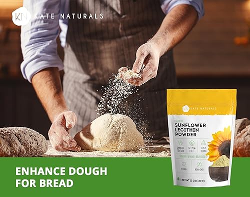 Miniatura 9 de Kate Naturals Lecitina de girasol en polvo para hornear pan gomitas cocinar 4 onzas 100 natural sin gluten sustituto sin OMG para la lecitina en