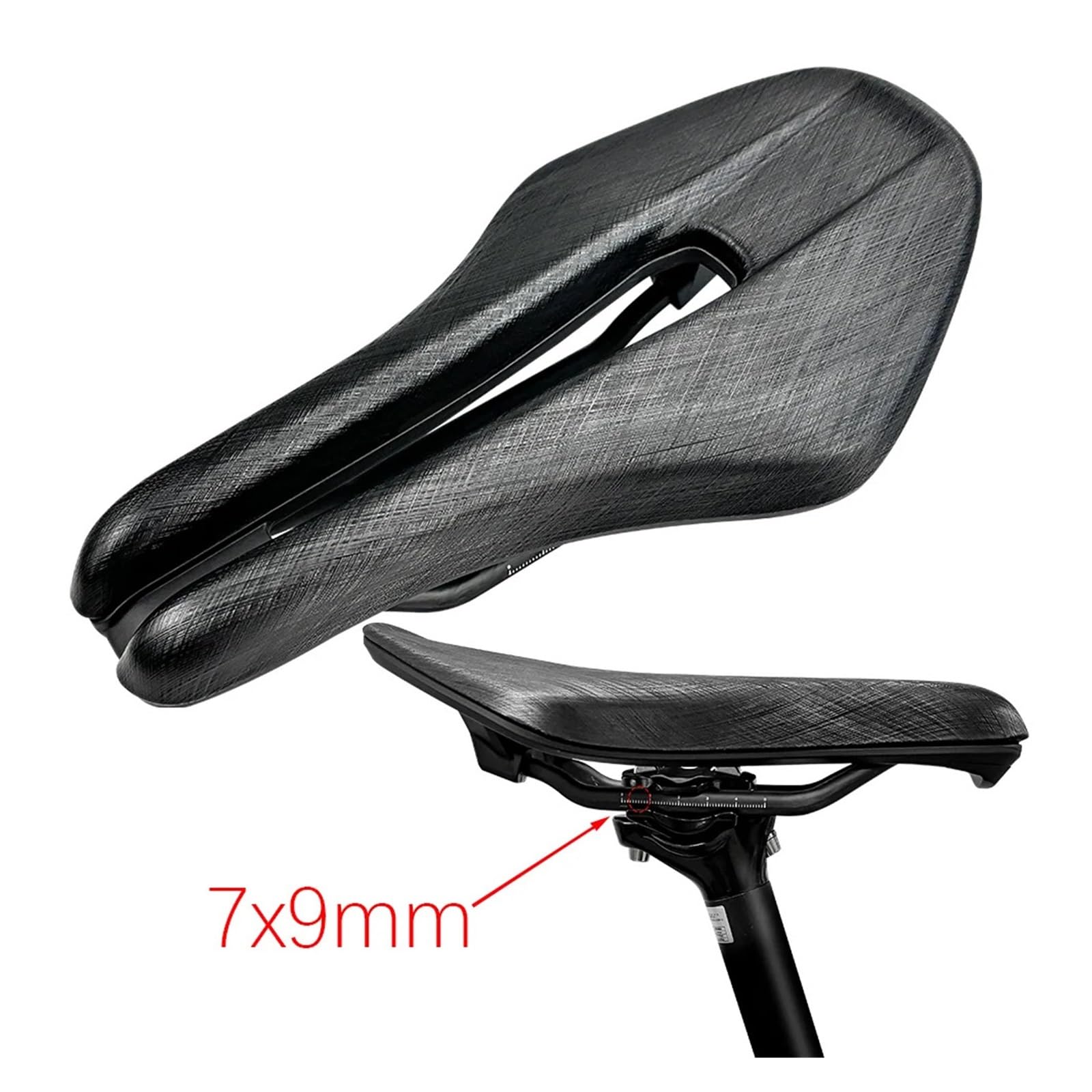 Generico Sella for bicicletta for ciclismo da cronometro Sans Road Bike Fixed 7X9 Rail Tooth