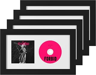 eletecpro CD Frame, 6.7x12.2 Wall Display, Black, Pack of 4
