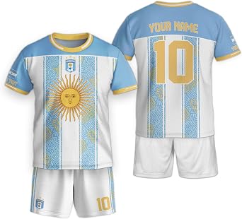 Custom Argentina Soccer Jersey for Kids, Boys & Girls Youth, Mens
