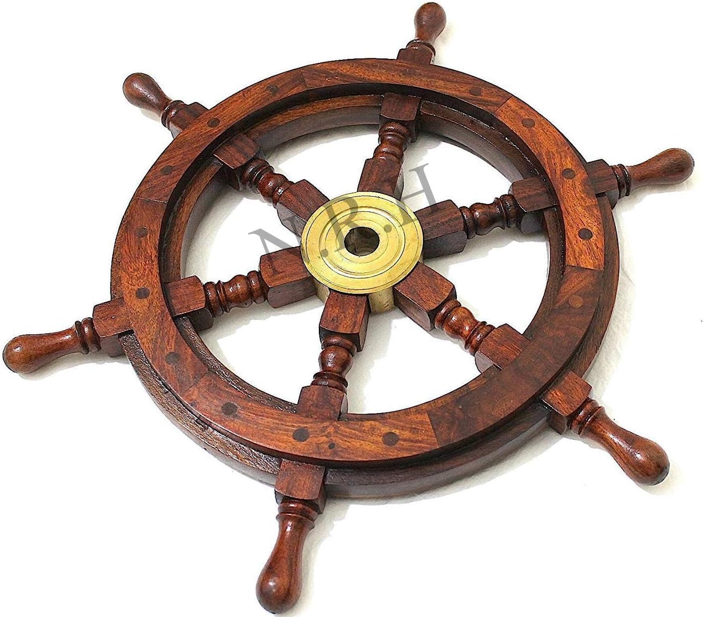 Nautisches Schiffsrad aus Holz, 61 cm, Wanddekoration, Vintage-Geschenk