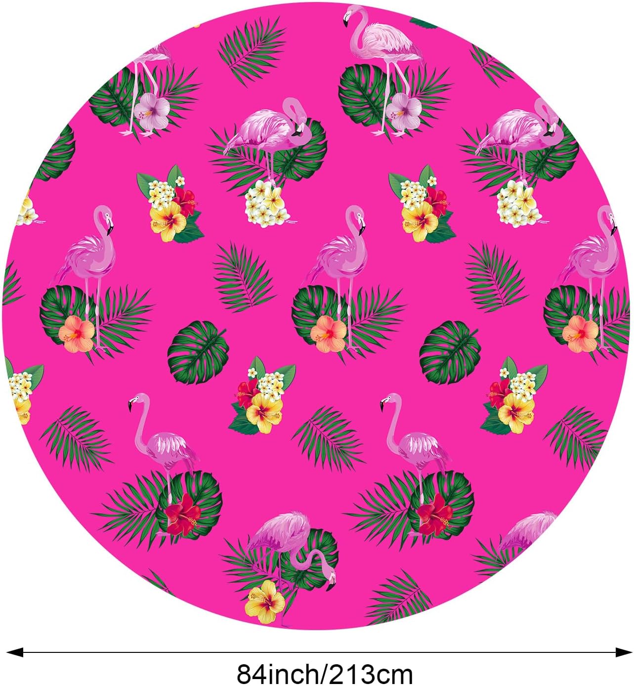 Oudain 6 Pcs Hawaiian Flamingo Tablecloths 84 Inch Disposable Round Plastic Tropical Table Covers for Luau Beach Birthday Pool Party Summer Decorations(Pink)