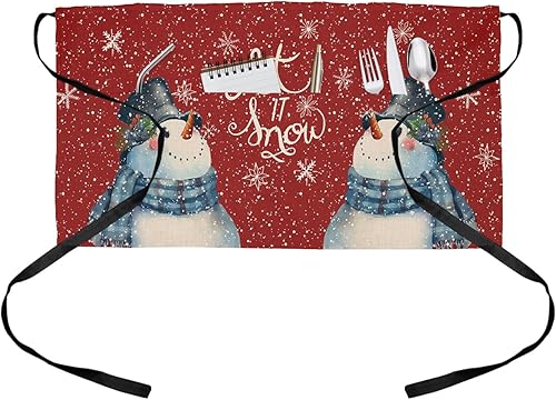 DecorLovee Delantal de camarera de Halloween con 3 bolsillos, diseño de esqueleto de globo de calabaza, delantal de servidor fantasma, delantal de