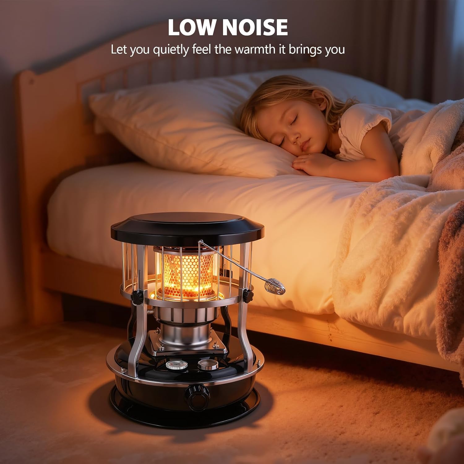 Portable Kerosene Heater for Indoor Use - 9000 BTU Non Electric Heaters for Indoor, 2-in-1 Emergency Heater for Power Outage, Camping, Cooking - Cordless Space & Indoors Safe Propane Black