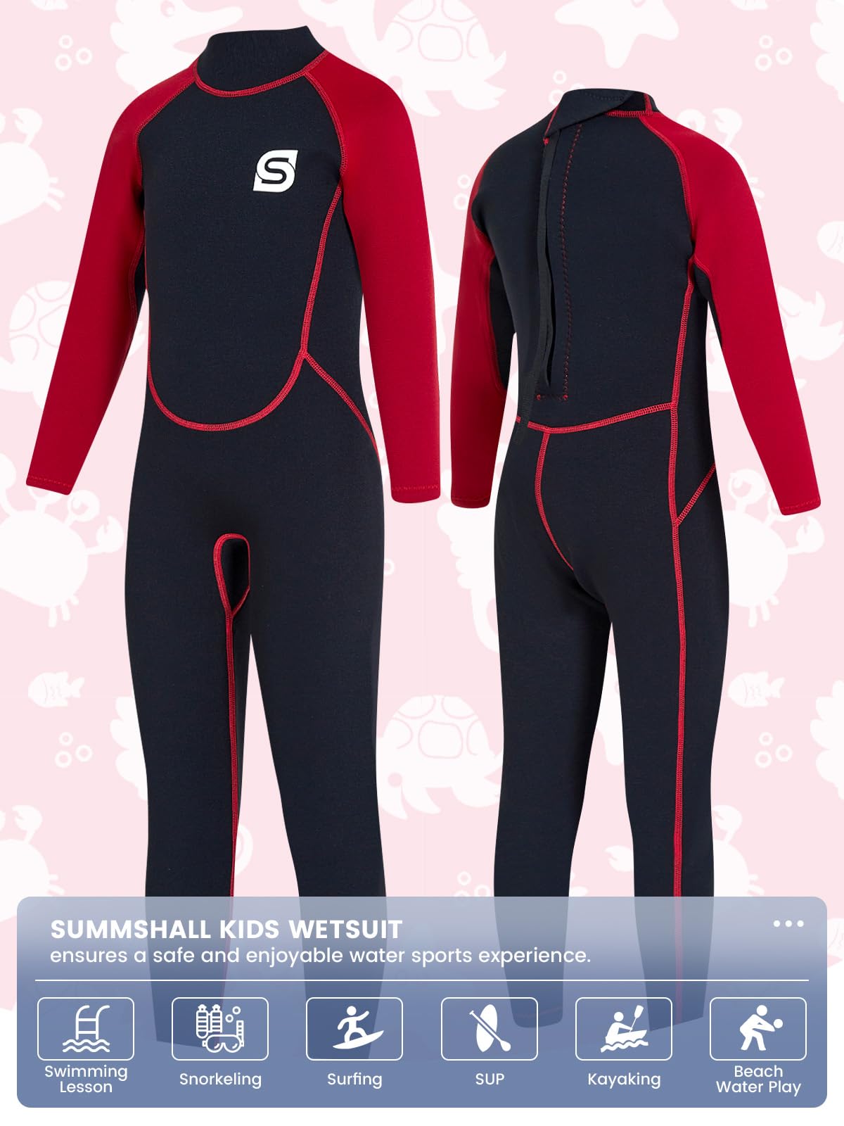 Combinaison en néoprène 2,5 mm pour enfant | Maillot de bain thermique pour la natation, la plongée, le surf, | Combinaison chaude courte et longue en néoprène pour filles et garçons |