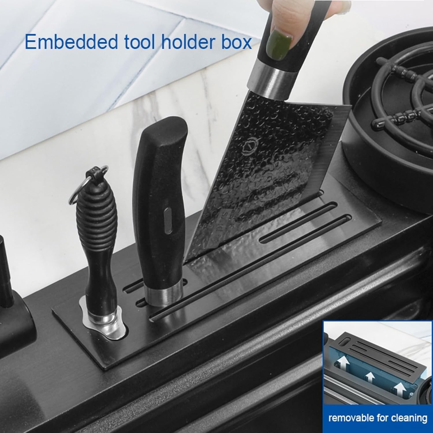Multifunctional Kitchen Sink, Nano Waterfall Faucet Sink, Single Basin, with Pull-Out Faucet, Suitable for Bars, Rvs,D