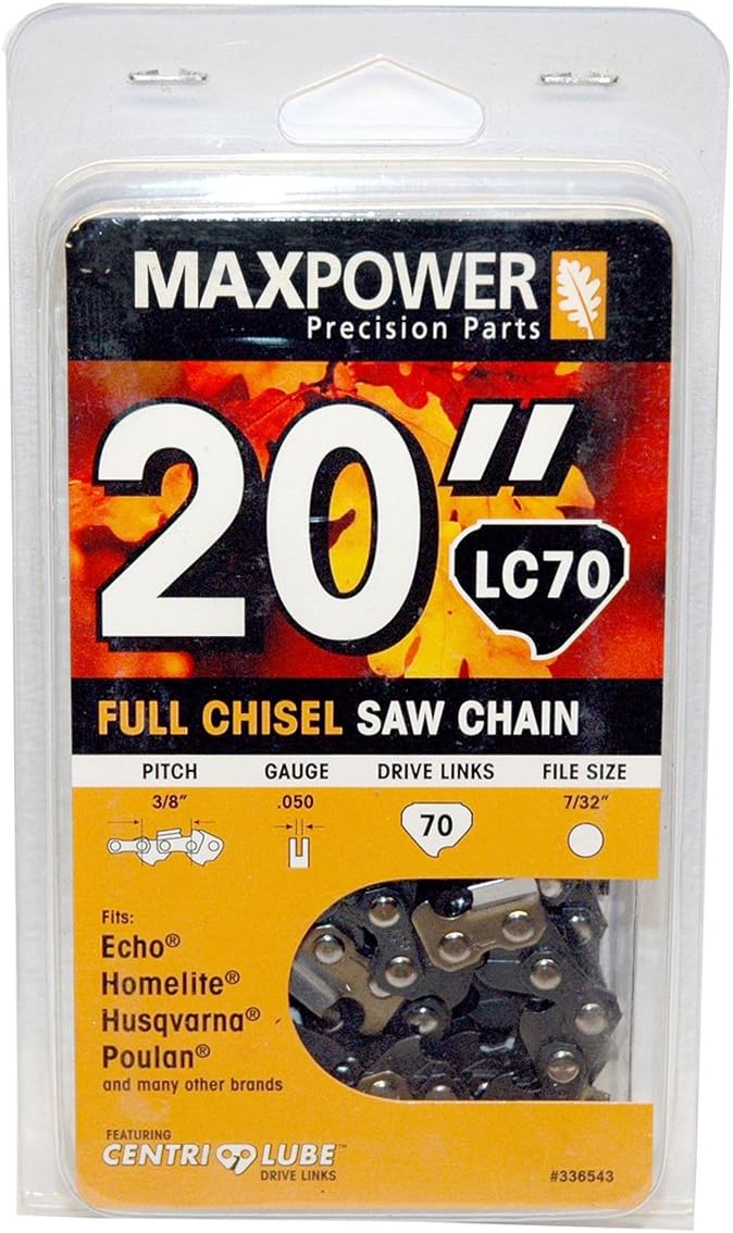 Maxpower 20-Inch Bar & Chain Combo For Stihl Saws – .325 Pitch, .063 Gauge, 81 Drive Links, Low Kickback