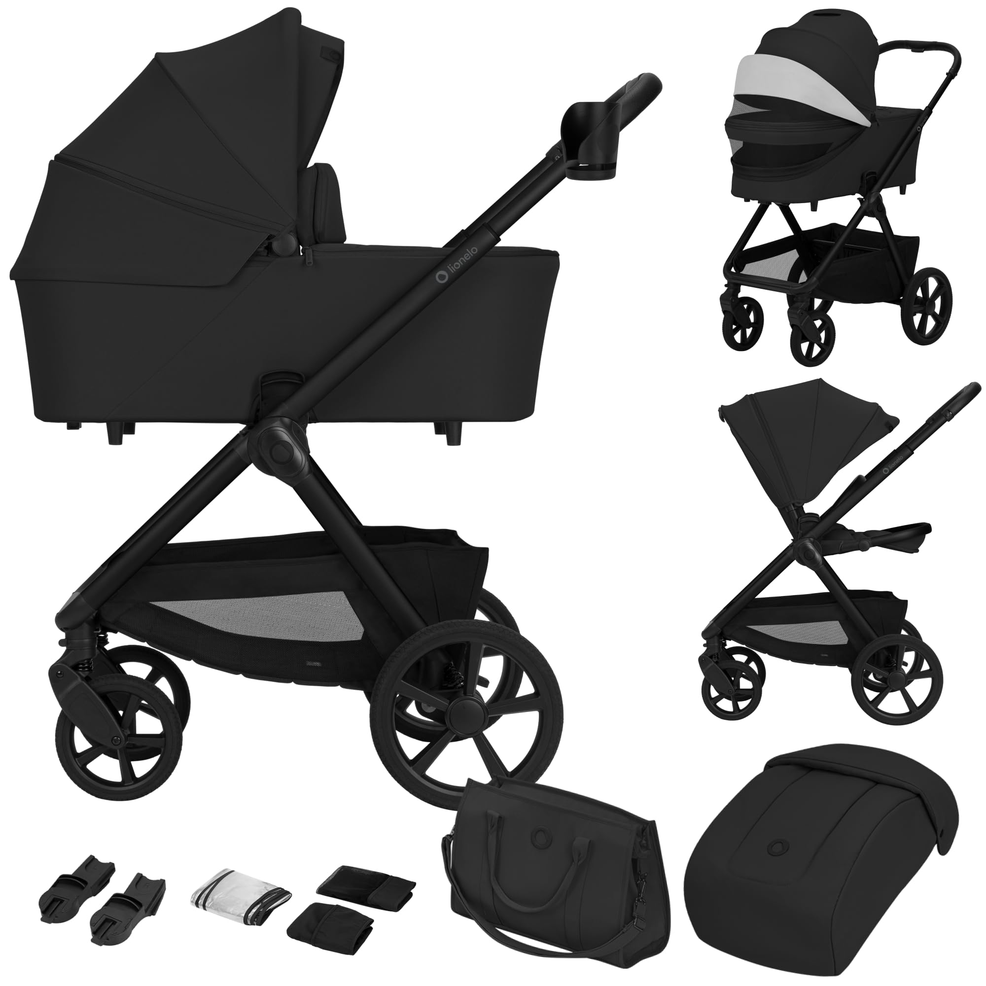LIONELO Carmine Passeggino 2 in 1 con Navicella per Bambini fino a 22 kg | 0-4 Anni, Seduta Reversibile, Ruote GravelTech, Ammortizzazione, Posizione Distesa, UPF50+, Ventilazione, Fibbia Magnetica