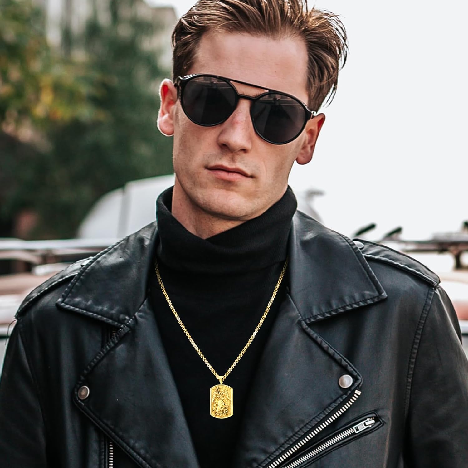 Eusense St Michael Necklace for Men Women Gold Sterling Silver 925 Saint Christopher Pendant Virgin Mary Miraculous Medalla de Praying Hand San Benito Benedict Jewelry - Image 6