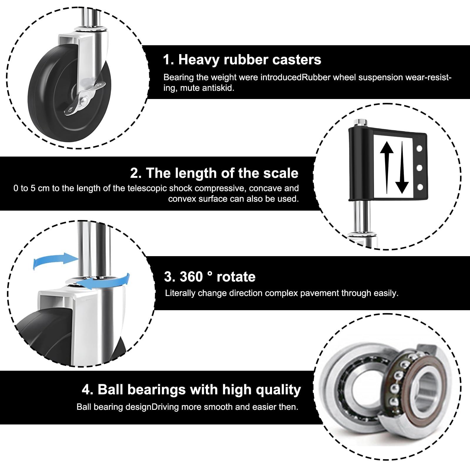 Federbelastete Torrollen 10cm - Gefederte Laufrollen Für Schiebetore | Mit Bremssperre Bis 100kg Tragkraft