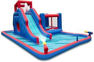 Sunny & Fun 2-in-1 Inflatable Water Slide Park Blow Up Slides