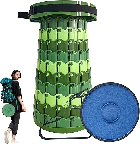 Miniatura 11 de 2025 Taburete plegable XXL mejorado con cojín, capacidad de 1000 libras y 19.7 pulgadas de alto, asiento plegable telescópico portátil más ancho y