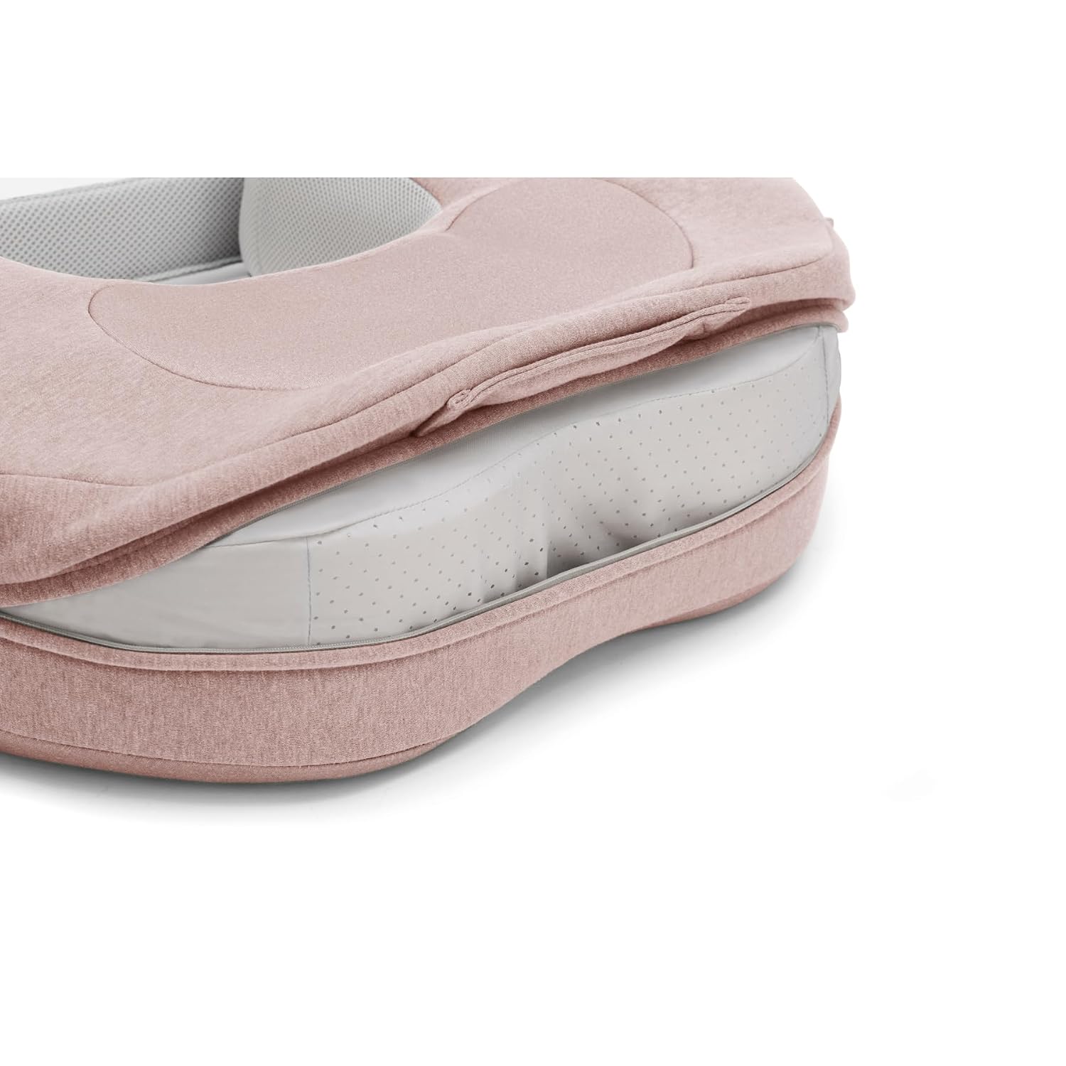 Inglesina Elysia Nursing Pillow, Delicate Pink - U-Shaped Ergonomic Breastfeeding Pillow - Dual-Density Support - Reduces Discomfort & Pressure - Adjustable, Breathable & Machine Washable