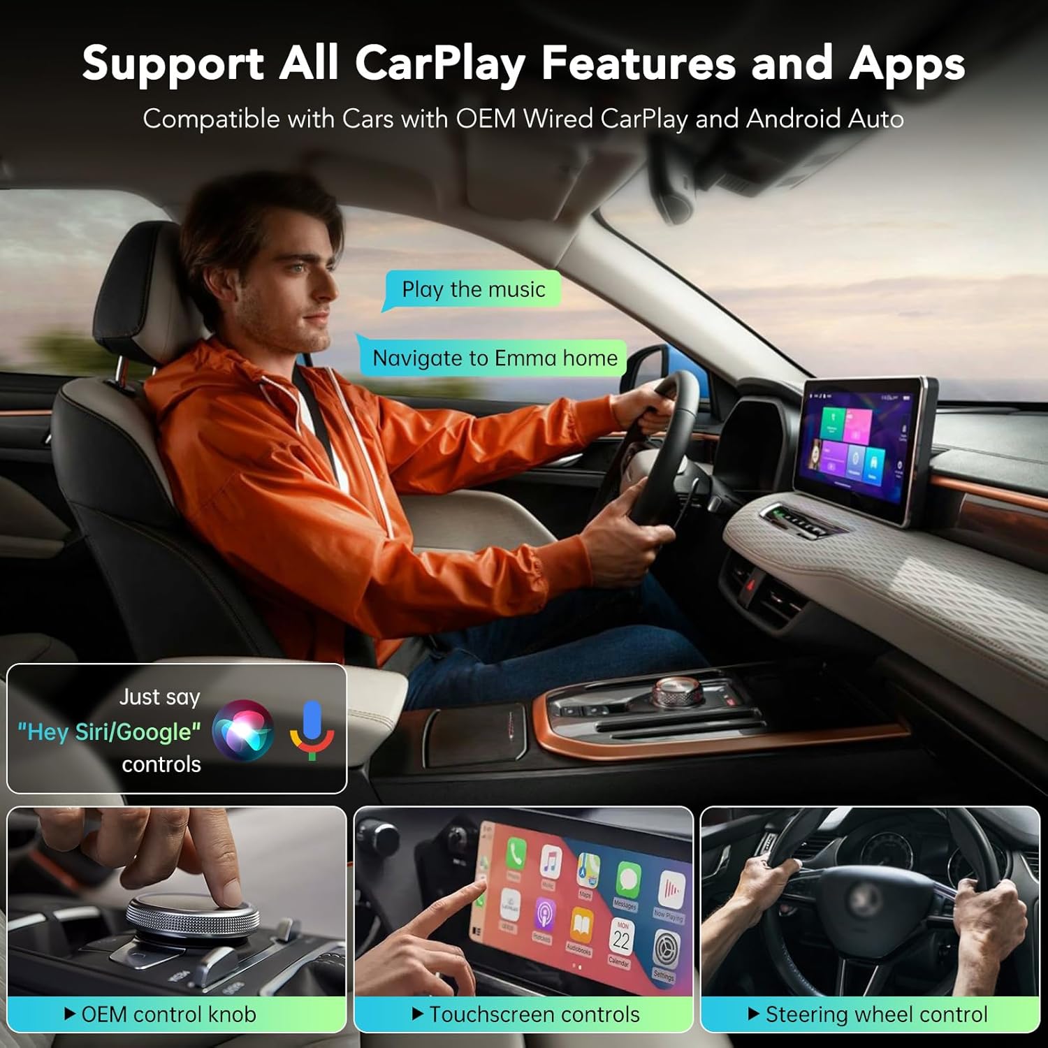 Wireless CarPlay Adapter 2026, Convert Wired to Wireless CarPlay Adaptor for Apple, Compatible with Cars with Factory Wired CarPlay for iPhone & Android with USB/USB-C Port (Light Grey) - Image 2