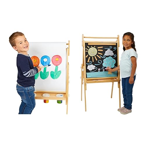 Miniatura 6 de Colorations Caballete ajustable de madera todo en uno para niños de 2 a 6 años + | 32, 37 y 41 pulgadas de altura | Soporte de arte para niños