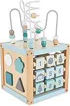 Bieco Motorikwürfel Scandi-Chic nachhaltiges Holz FSC® | Motorikspielzeug ab 1 Jahr | Activity Center Baby Spielzeug 1 Jahr | Motorikwürfel Holz | holzspielzeug ab 1 Jahr motorikschleife ab