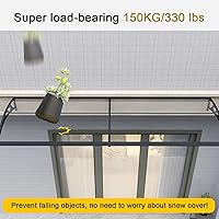 Vista 6 de Toldo para ventana de patio, puerta delantera al aire libre, patio, toldo para puerta de techo, toldo arqueado de policarbonato con soportes, varios