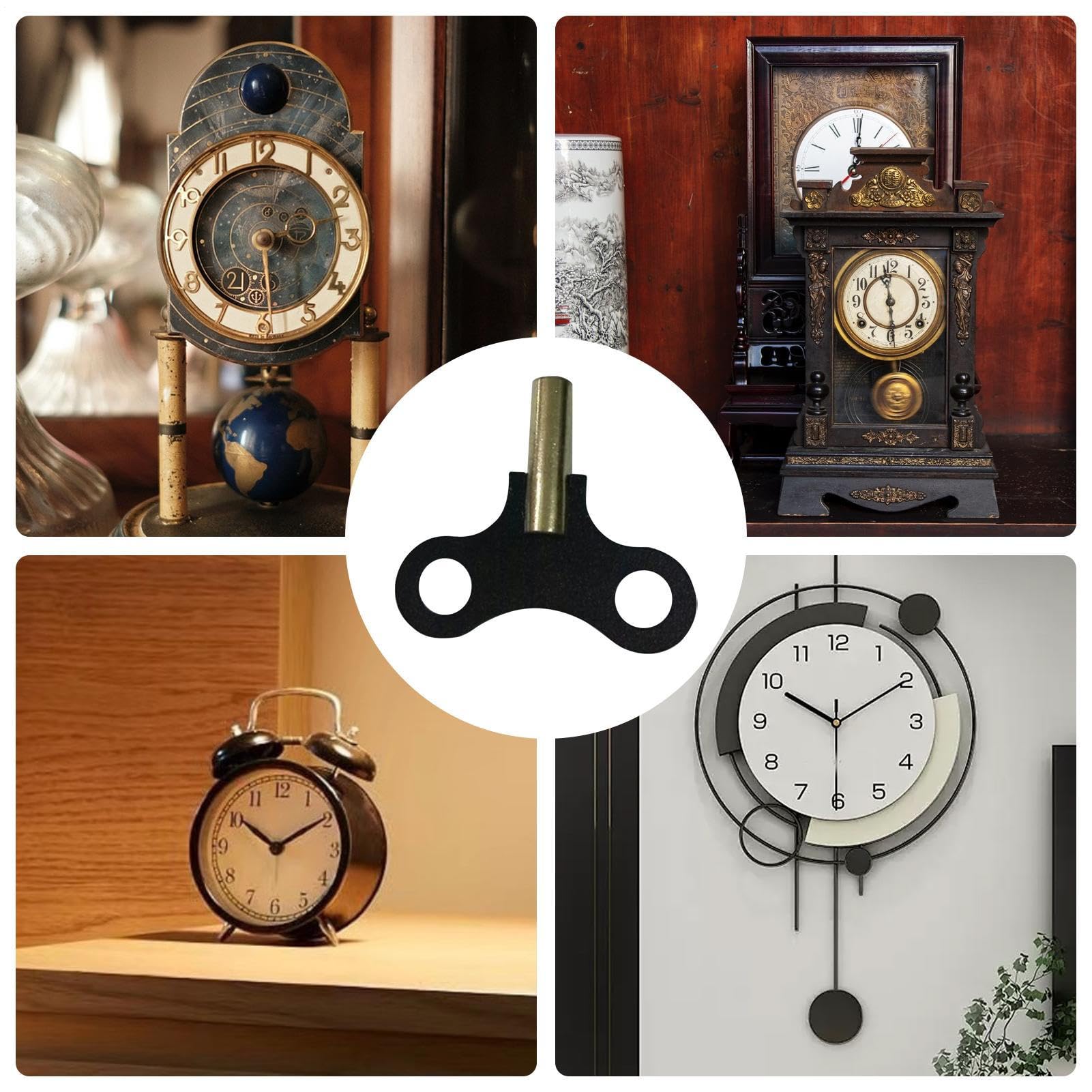 Clé Ancienne Pour Remontoir D'horloge Pendule - Fer Forgé + Tige De Balancier - Occasion