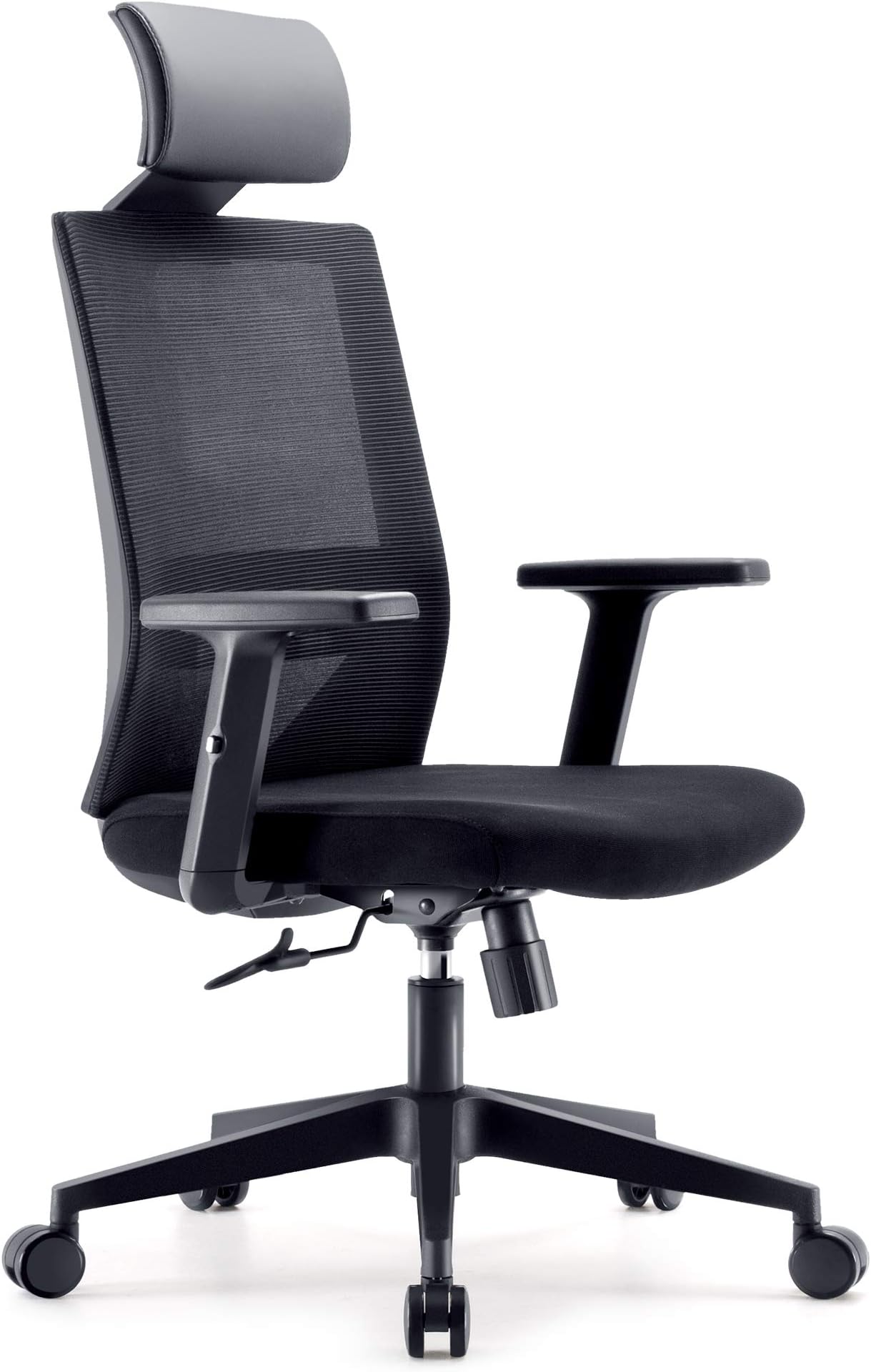 SIHOO Office Chair,Ergonomic Desk Chair,Swivel Chair with High Back,Lumbar Support,Adjustable PU Headrest,Armrest and Rocker Function,Mesh home office chair(Black)