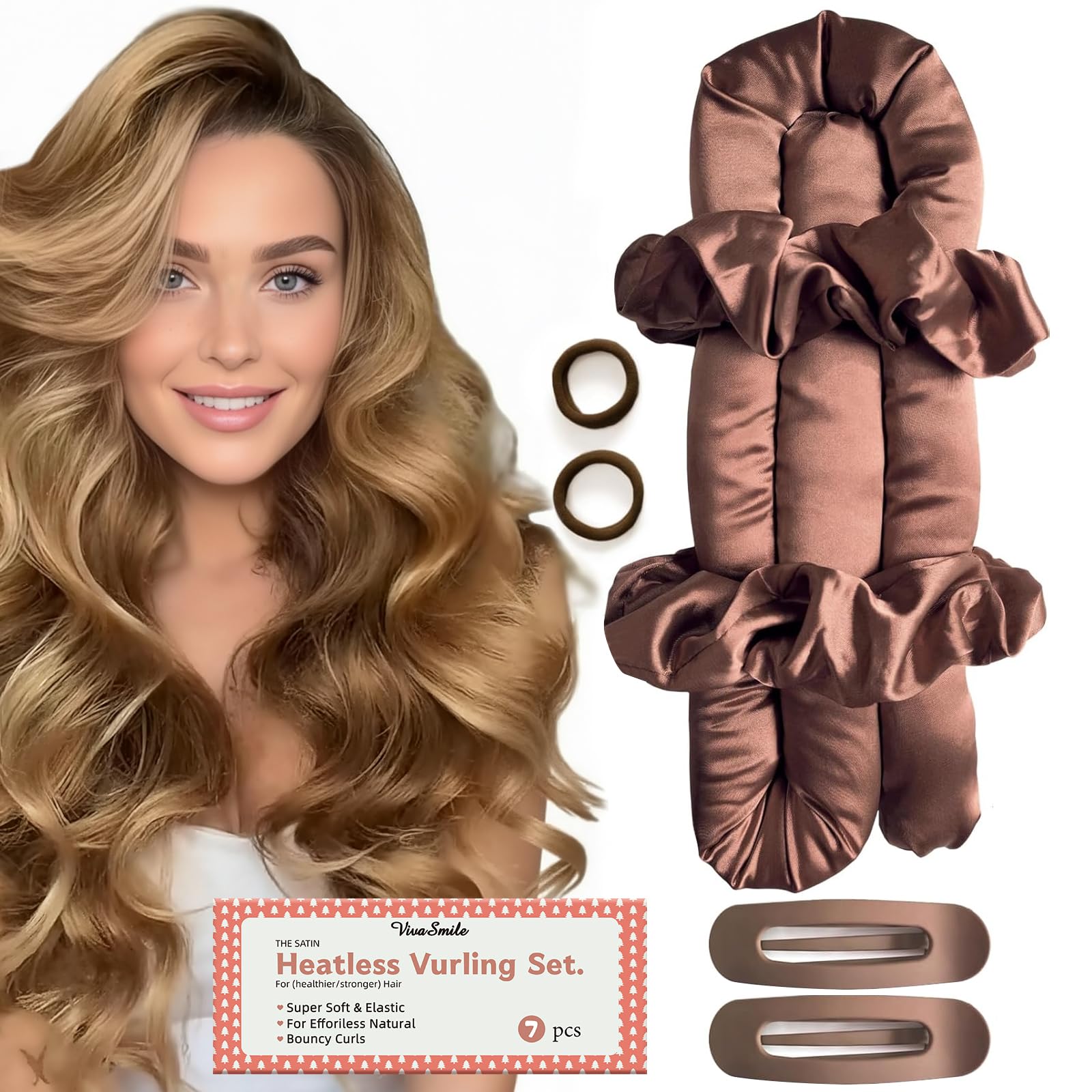 Heatless Curlers Set, VivaSmile Heatless Hair Curler to Sleep in