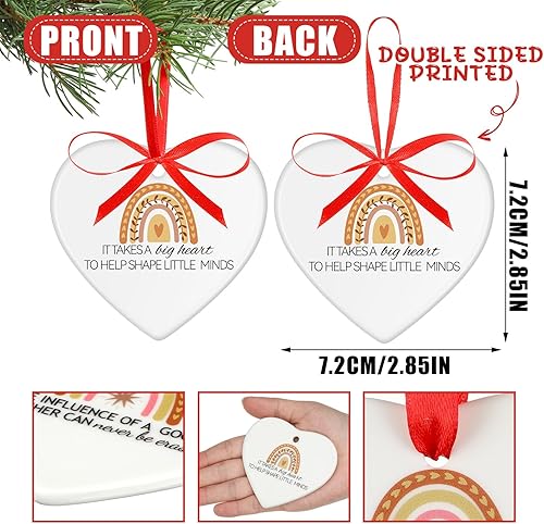 Miniatura 2 de Sliner 24 piezas de adornos de cerámica para el día del profesor, adorno de árbol de Navidad, regalo de agradecimiento para decoración de árbol de