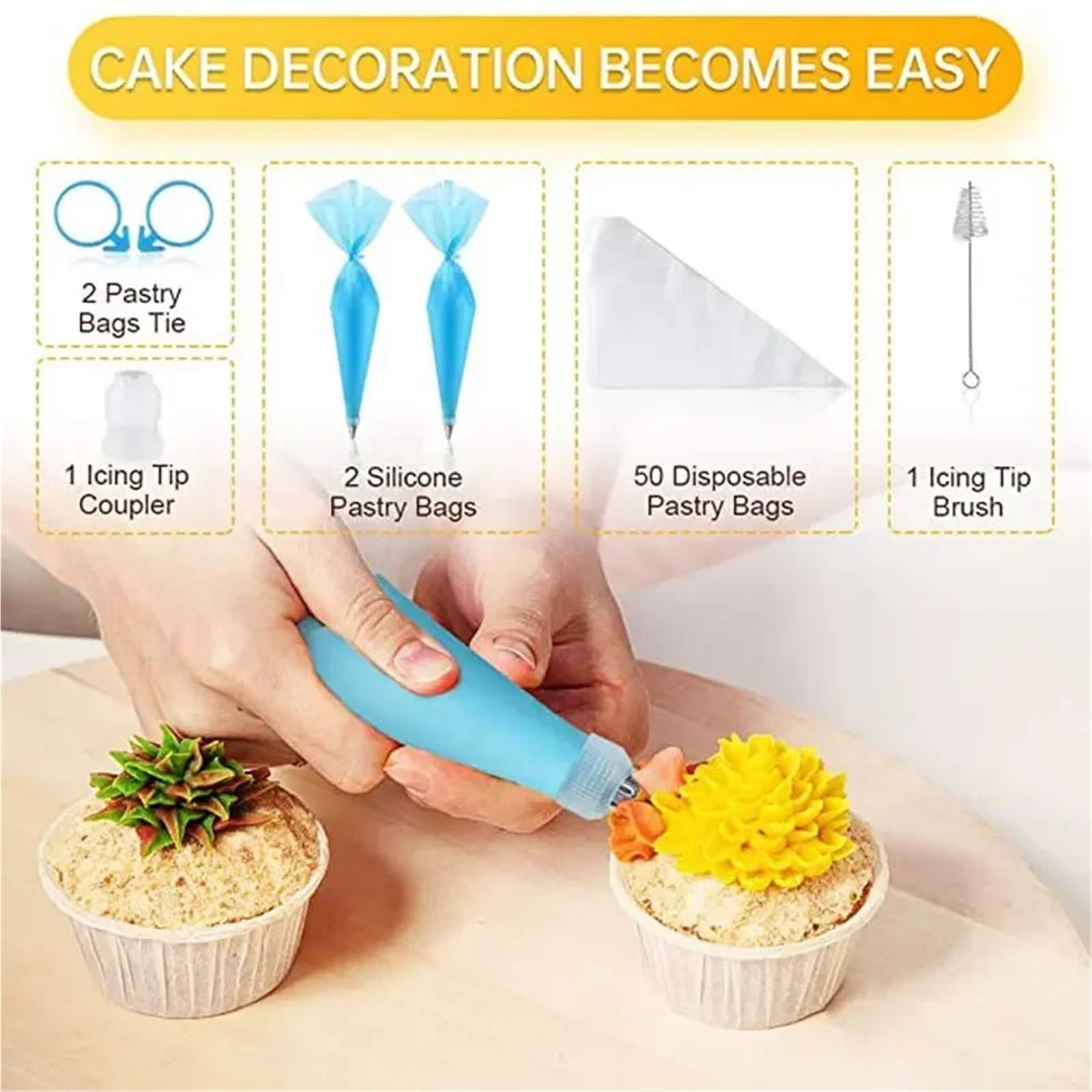 Kit De DecoracióN De Tartas Set de decoración Pasteles 85 Piezas: Incluye Utensilios for Decorar, boquillas for Manga pastelera y Base giratoria para Tartas