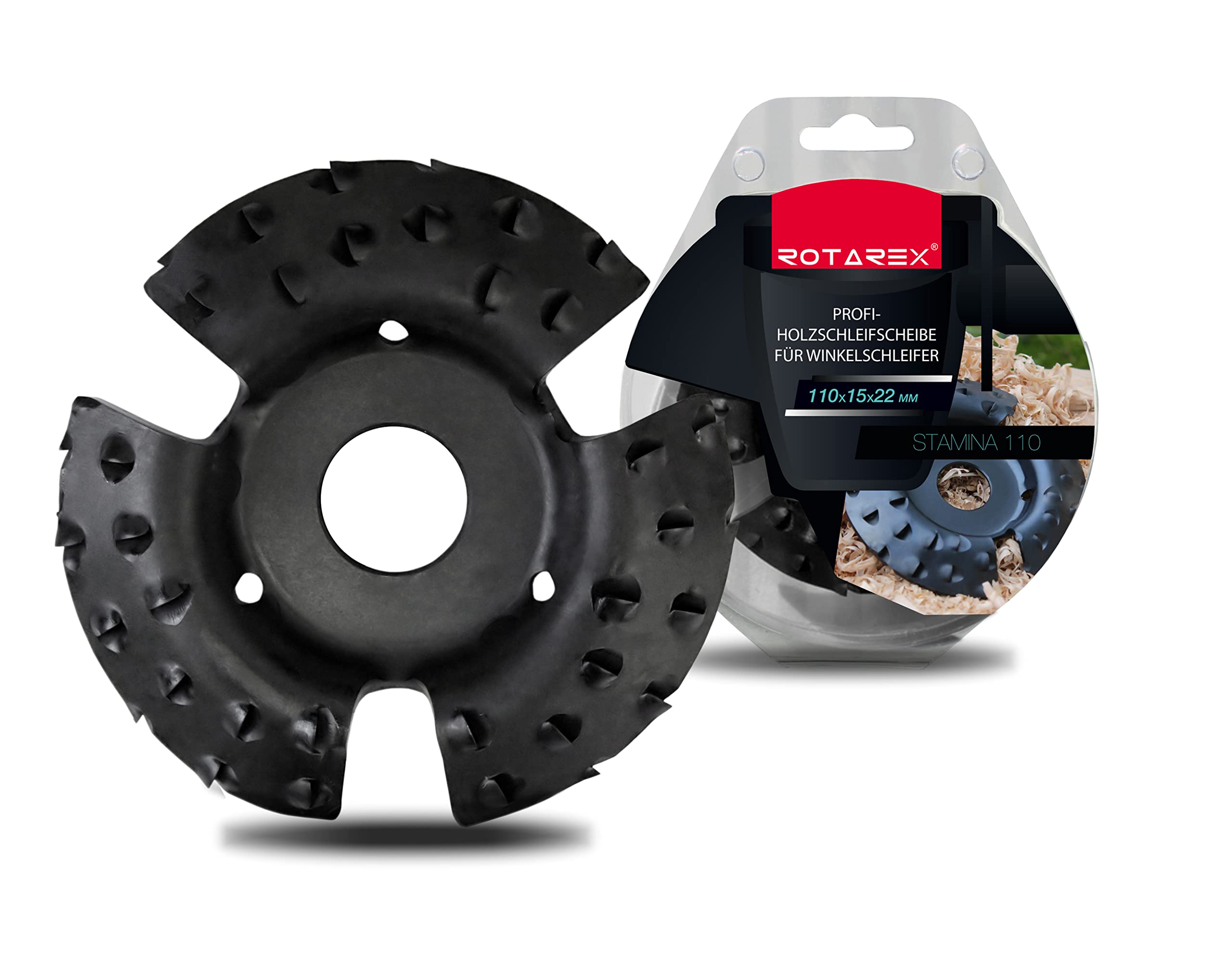 ROTAREX Professional Abrasive Grinding Wheel for Wood (Coarse Processing) - Rasp Disc Made of Carbon Fabric Steel, Nitro Carburised, Diameter 105 mm x 22.2 mm