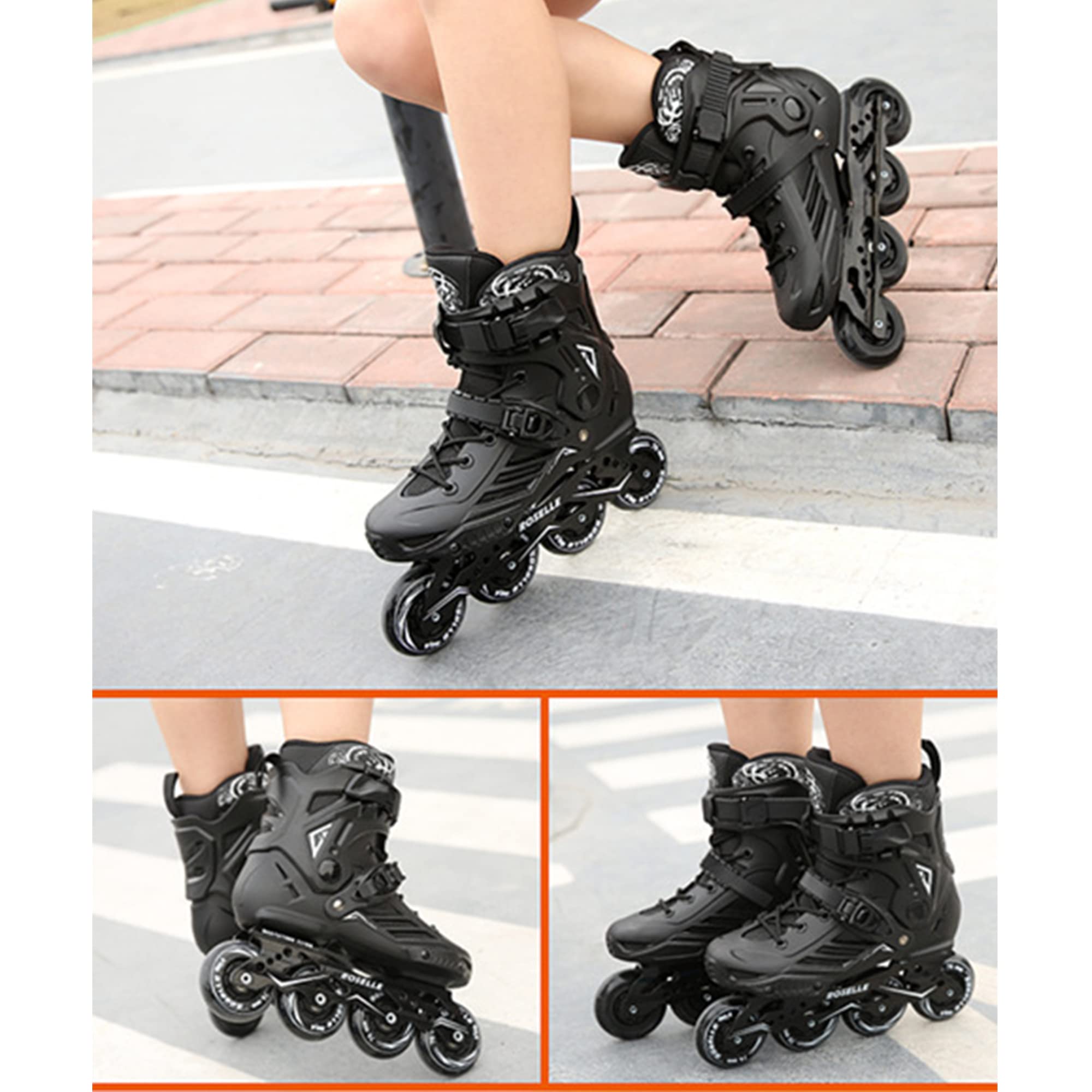 Rollers en Ligne pour Femmes et Hommes Adultes, Patins à roulettes de Sport Professionnels, Patins à Roues Alignées, Patins à Une Rangée pour l'exercice en Plein Air