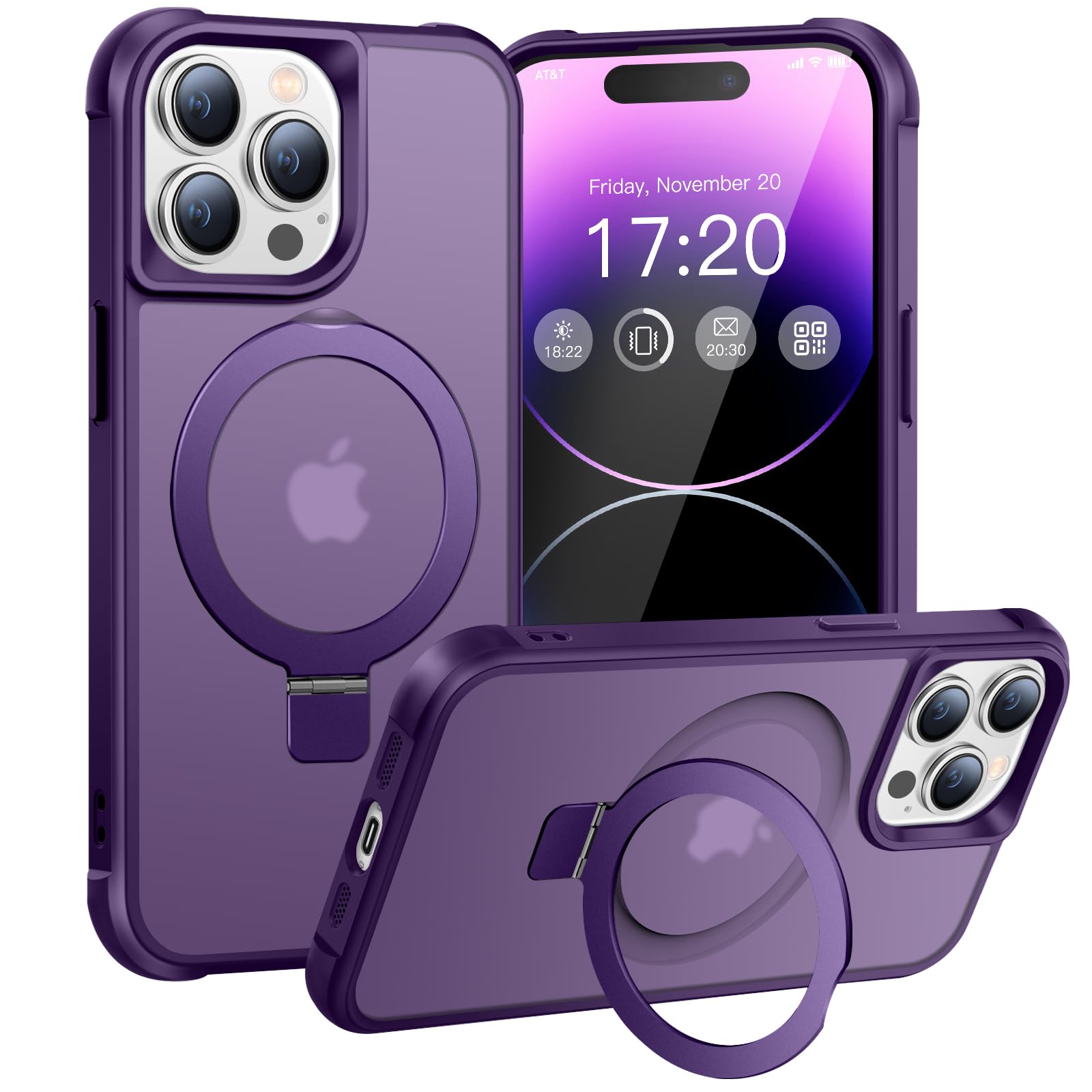 BENTIACC Hülle für iPhone 14 Pro Max mit Magnet Ständer, Violett | 120° Öffnungsbereich, Mil-Grade Drop Shockproof, Kratzfeste Fingerabdruck Rutschfest Handyhülle, Die Hände frei habe
