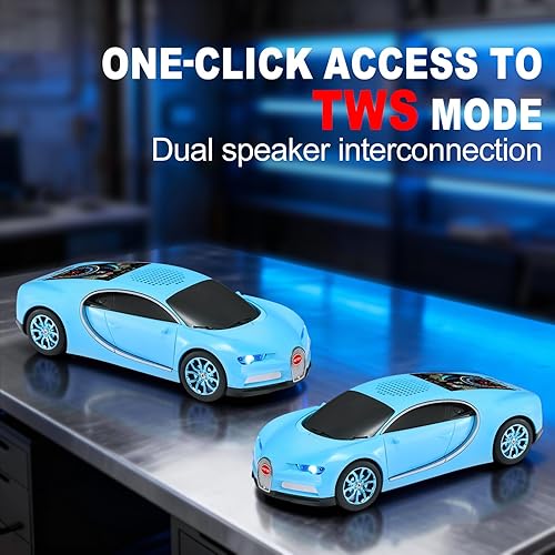 Miniatura 57 de WS-660 Hypercar Replica Altavoz Bluetooth con pantalla LED Starry-Sky, portátil con sonido HD, luz de fiesta LED, emparejamiento TWS, reproducción