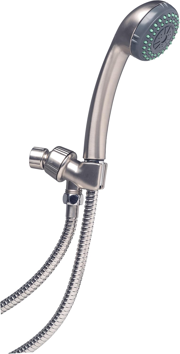 Juego de Ducha de Mano con Soporte de Pared, Acero Cepillado
