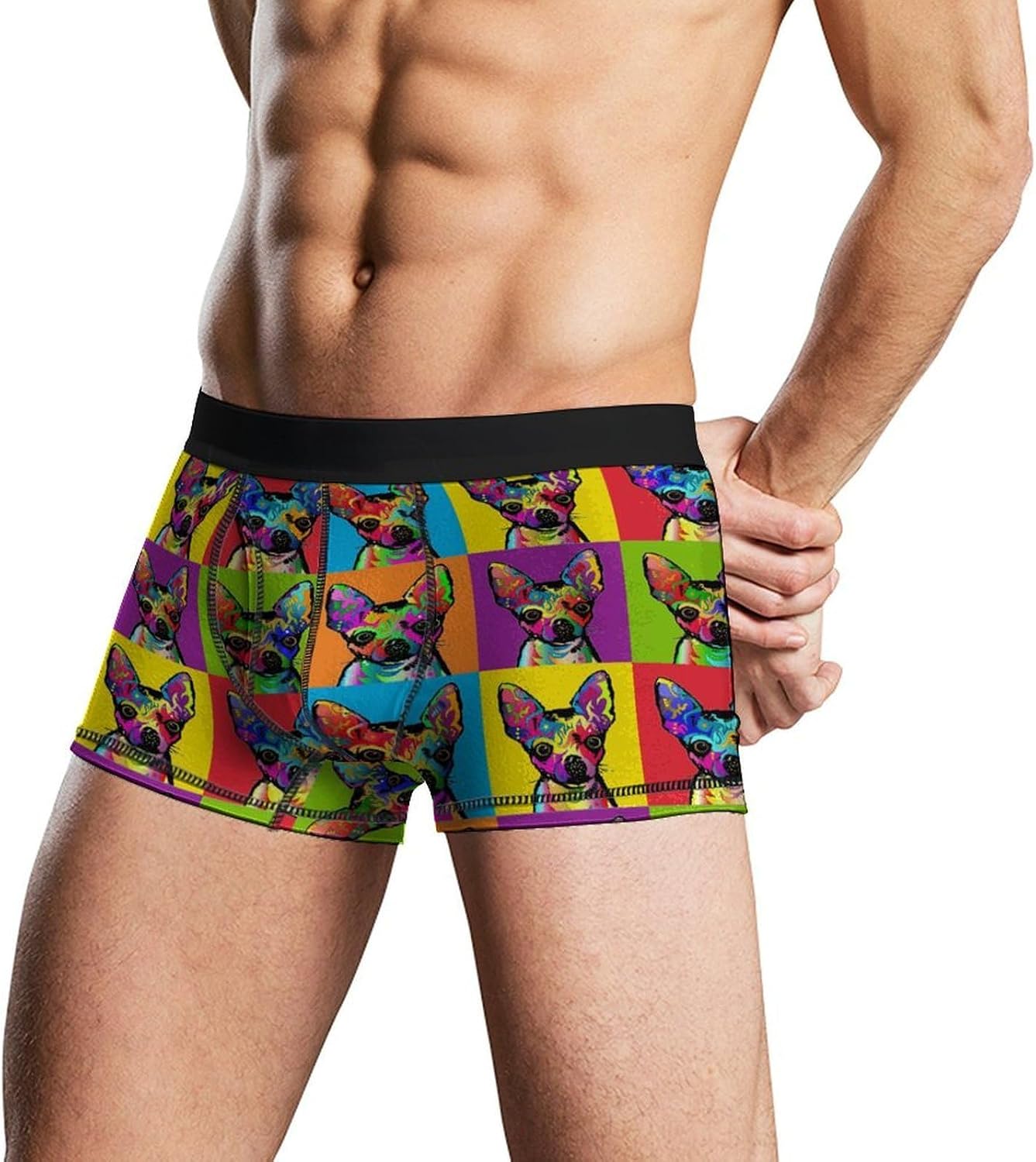 Chihuahua Pop Art Men's Underwear Soft Novelty Boxer Briefs Underpants Shorts Trunks