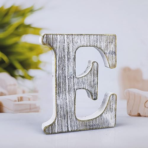 Miniatura 10 de WOODOUNAI Letras de madera rústica sin terminar de 4 pulgadas para decoración de pared, letras decorativas de pie en rodajas, decoración de tablero