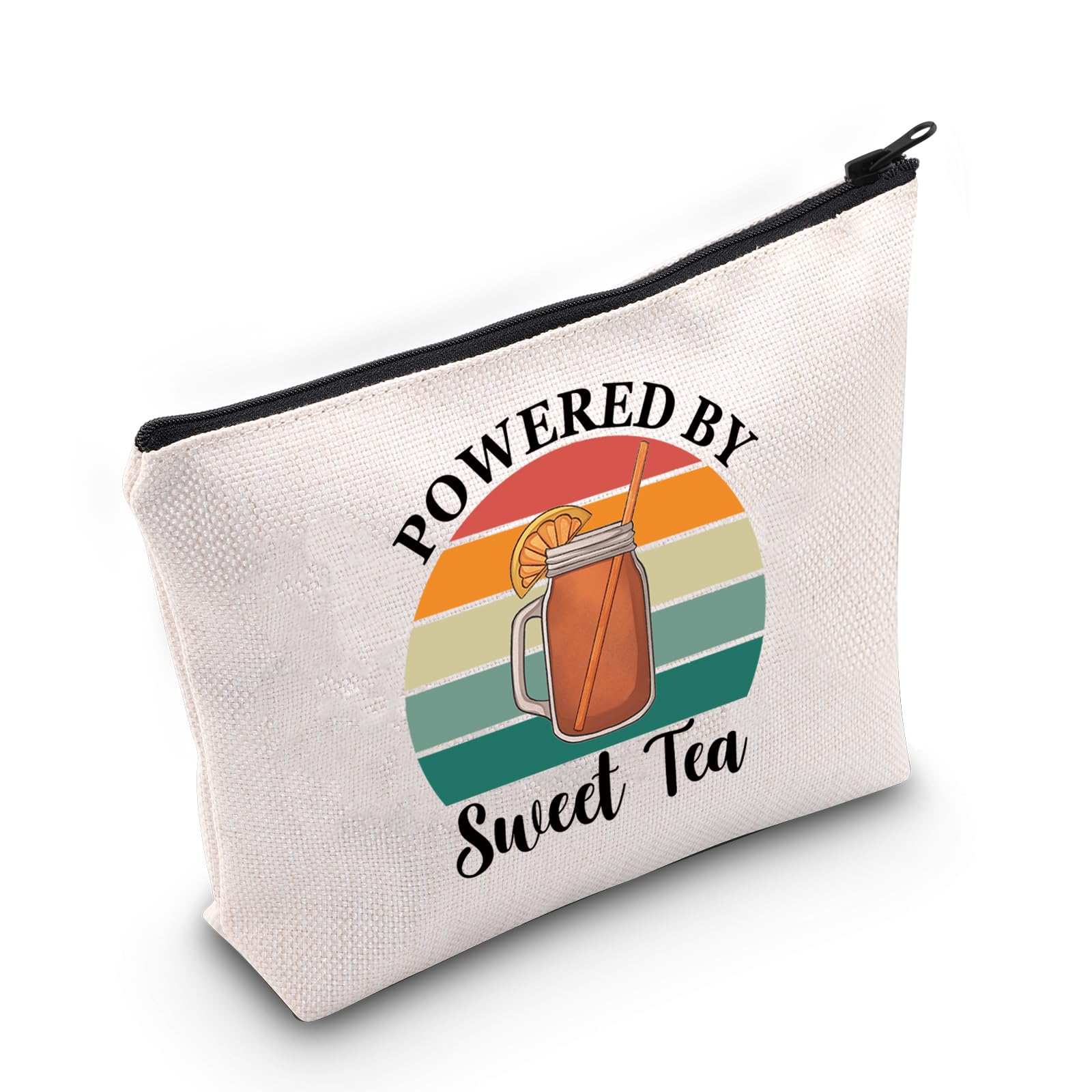 PYOUL Sweet Tea Lover Gift Powered By Sweet Tea Makeup Bag Sweet Tea Drink Cosmetic Bag Sweet Tea Design Gift (Sweet Tea Bag)