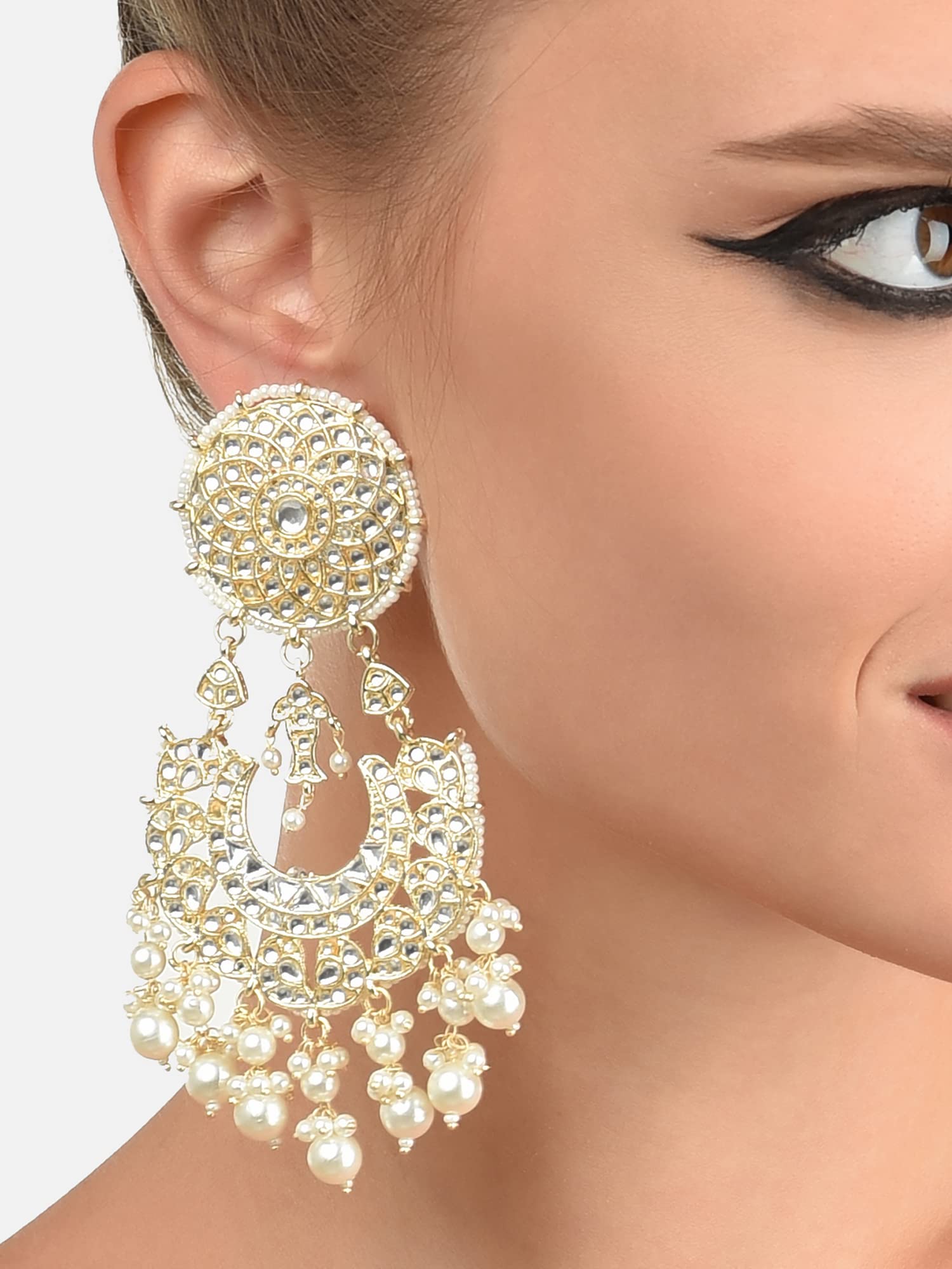 Ethnic Kundan & Embellished Dangle Earring for Women