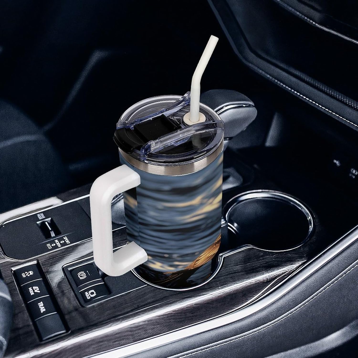 Bird by Stone Travel Coffee Mug Reusable Durable Stainless Steel Insulated Tumbler with Handle And Straw Leak Resistant Portable Thermal Cup Gifts for Men Women 40 Oz