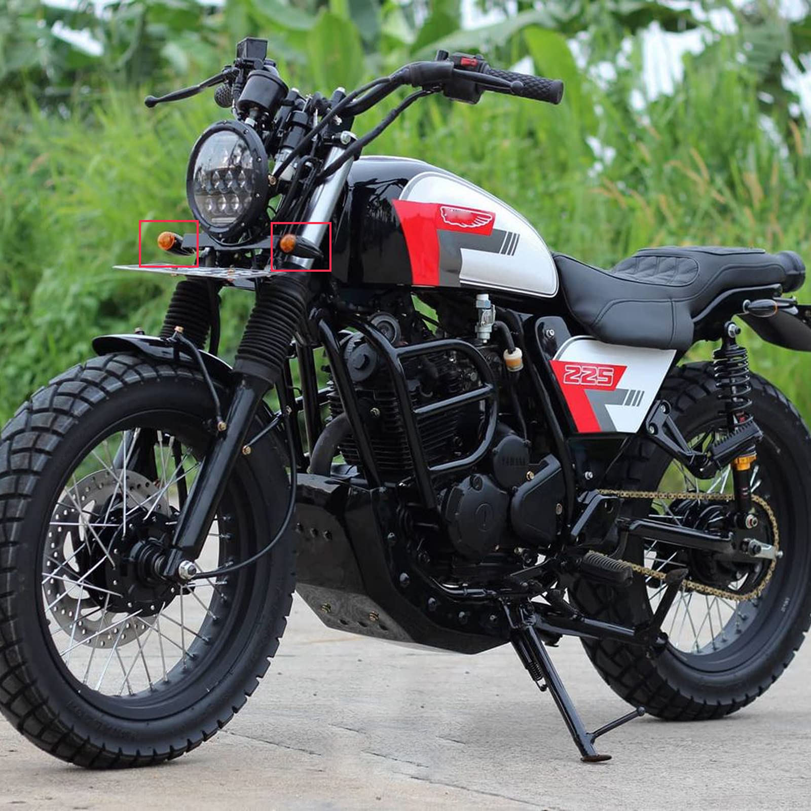 JMTBNO 2pcs Intermitentes Moto Homologados Bala Halógeno Lámpara Indicadores Señal de Giro Ámbar Luces Impermeables Universal 12V para Cruiser Chopper Cafe Racer Scooter Quad Enduro