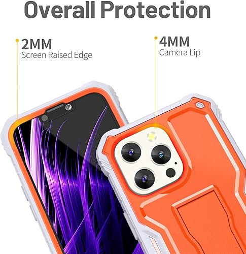 Miniatura 2 de FITO Funda para iPhone 13 Pro de 6.1 pulgadas, doble capa a prueba de golpes, resistente funda para iPhone 13 Pro con protector de pantalla, soporte