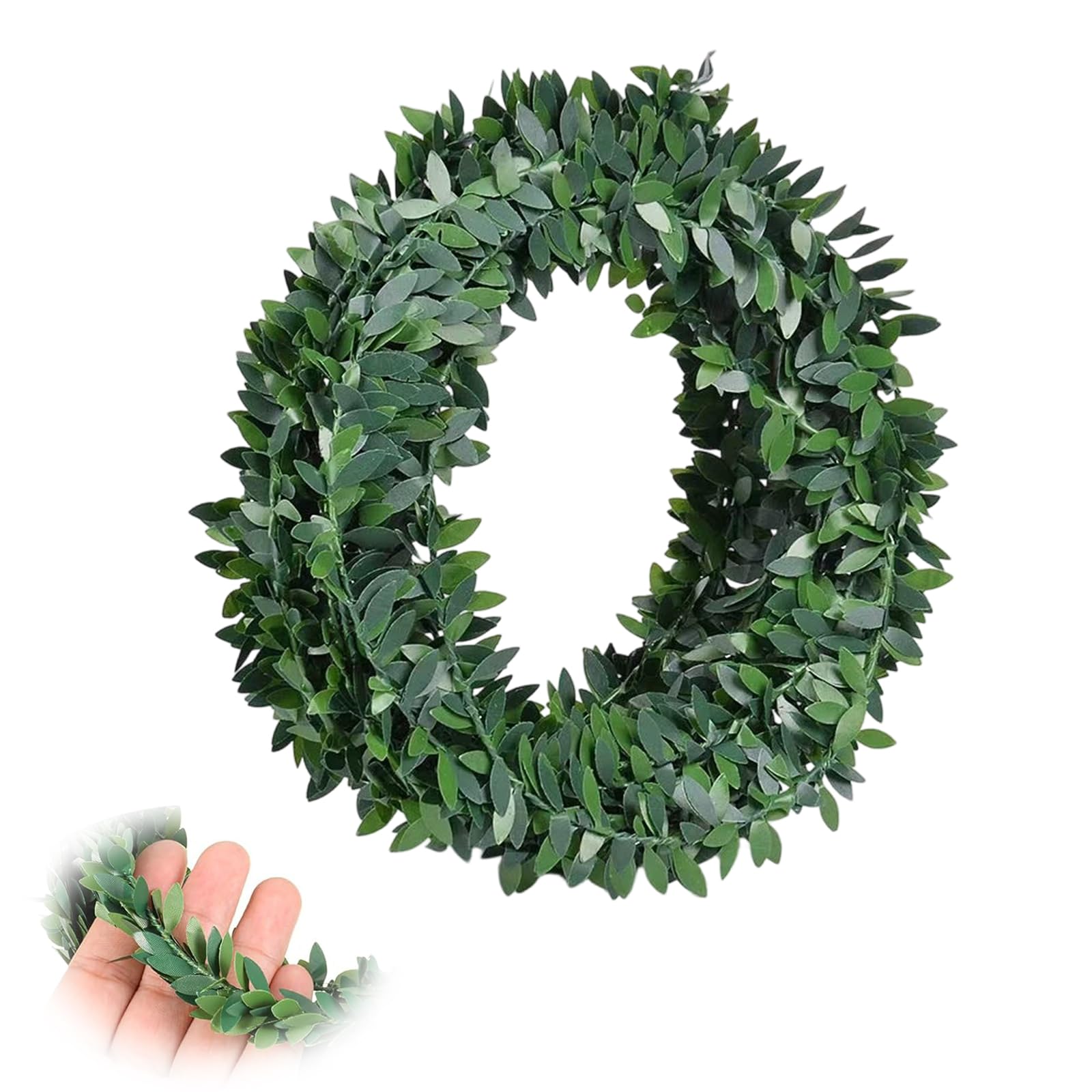 Gxahsol Green 7.5 M 24.6 Ft Garland Foliage Leaves Artificial Ery Vine, Artificial Garlands Leaves, Fake Vine For Home Garden Accessories Wedding Party Wall Decor