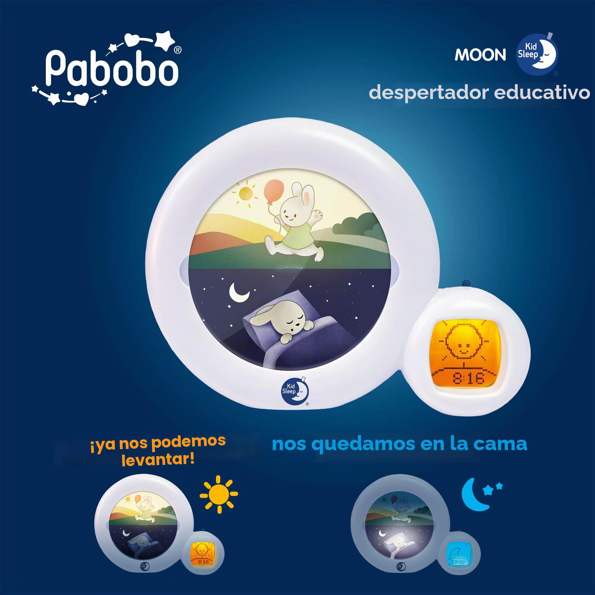 Entrenador de Sueño y Luz Nocturna Luna Kid'Sleep Moon de Claessens' Kids, Blanco/Azul